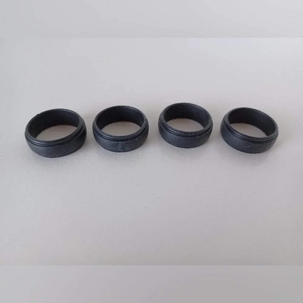Four Men's Silicone Black Rubber‎ Wedding Rings Accessories Jewelry